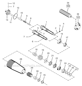 Page C Diagram and Parts List for 35RSATP-10Q  Cleco Electric Drill