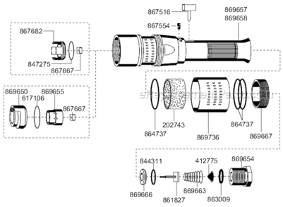 Page D Diagram and Parts List for 45RNAB-3-3  Cleco Ratchet