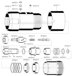 Page C Diagram and Parts List for 45RNB-3P-4  Cleco Ratchet