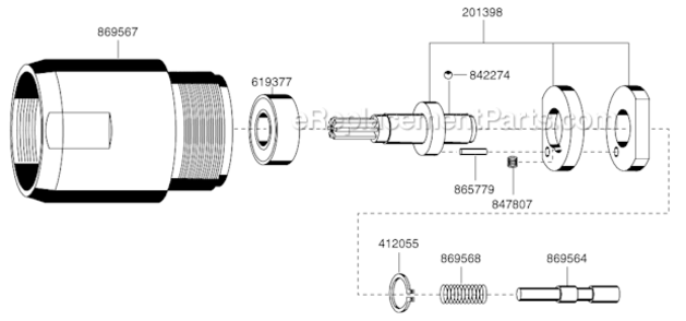 Page D Diagram and Parts List for 45RNB-3P-4  Cleco Ratchet