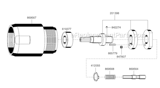 Page D Diagram and Parts List for 45RNB-4T-4  Cleco Ratchet
