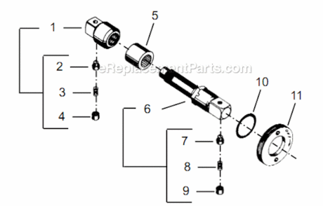 Page P Diagram and Parts List for 55NL-3T-4  Cleco Ratchet