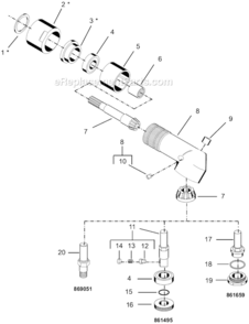Page J Diagram and Parts List for 55RNL-2T-4  Cleco Ratchet