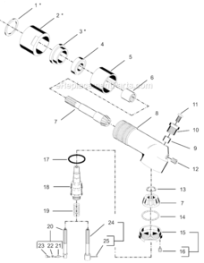 Page M Diagram and Parts List for 55RNL-2T-4  Cleco Ratchet