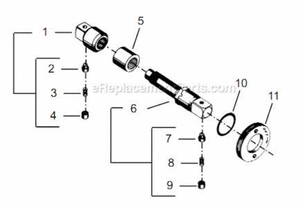 Page P Diagram and Parts List for 55RNL-2T-4  Cleco Ratchet