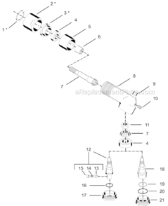 Page K Diagram and Parts List for 55RNL-3T-4  Cleco Ratchet