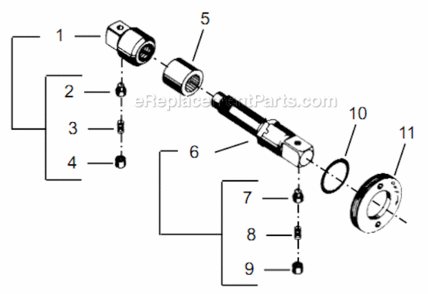 Page P Diagram and Parts List for 55RNL-3T-4  Cleco Ratchet