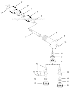 Page K Diagram and Parts List for 55RNL-7T-4  Cleco Ratchet