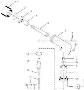 Page N Diagram and Parts List for 55RNL-7T-4  Cleco Ratchet