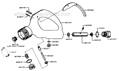Page B Diagram and Parts List for 560BHX-16  Cleco Angle Grinder