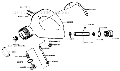 Page B Diagram and Parts List for 590BHL-P  Cleco Angle Grinder