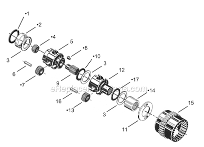 Page B Diagram and Parts List for 60N199M  Cleco Power Motor