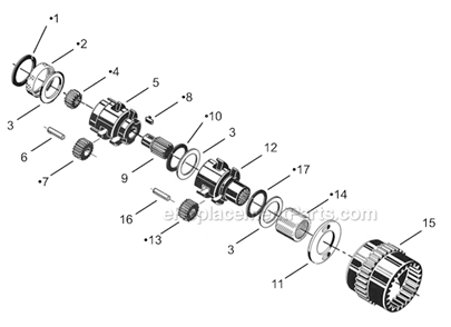 Page B Diagram and Parts List for 60R201M  Cleco Power Motor