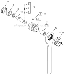 Page D Diagram and Parts List for 64TTK110D4  Cleco Ratchet
