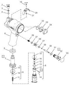 Page A Diagram and Parts List for 64TTK1260D8  Cleco Ratchet