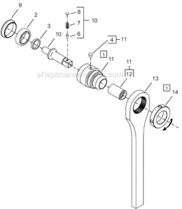 Page D Diagram and Parts List for 64TTK140D4  Cleco Ratchet