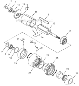 Page B Diagram and Parts List for 64TTK1475D8  Cleco Ratchet