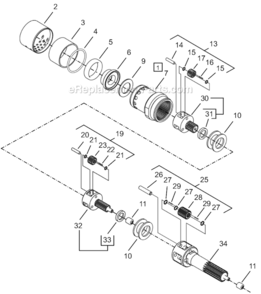 Page C Diagram and Parts List for 64TTK1475D8  Cleco Ratchet