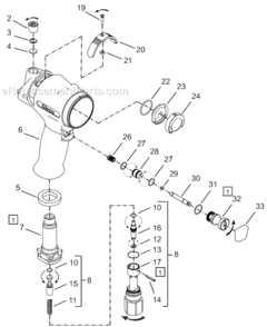 Page A Diagram and Parts List for 64TTK150D6  Cleco Ratchet