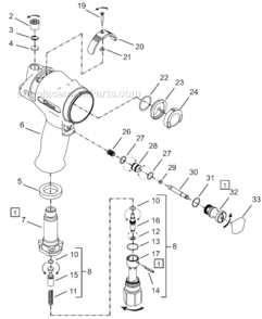 Page A Diagram and Parts List for 64TTK175D6  Cleco Ratchet