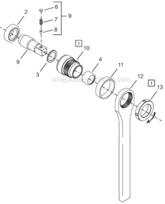 Page D Diagram and Parts List for 64TTK175D6  Cleco Ratchet