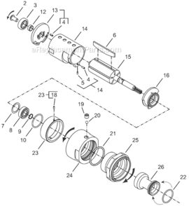 Page B Diagram and Parts List for 64TTK1820D8  Cleco Ratchet