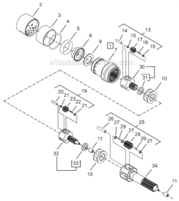 Page C Diagram and Parts List for 64TTK1985D8  Cleco Ratchet