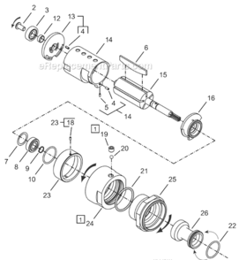 Page B Diagram and Parts List for 64TTK205D6  Cleco Ratchet