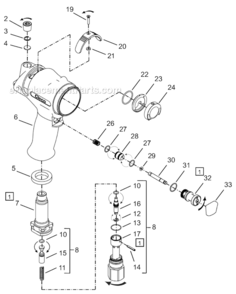 Page A Diagram and Parts List for 64TTK345D6  Cleco Ratchet