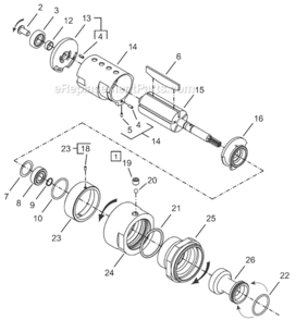 Page B Diagram and Parts List for 64TTK345D6  Cleco Ratchet