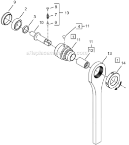 Page D Diagram and Parts List for 64TTK55D4  Cleco Ratchet