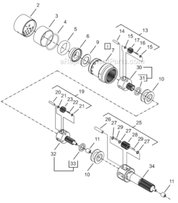 Page C Diagram and Parts List for 64TTK750D8  Cleco Ratchet