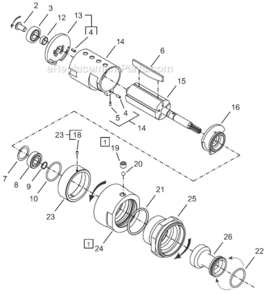 Page B Diagram and Parts List for 64TTK90D4  Cleco Ratchet