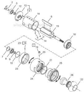 Page B Diagram and Parts List for 64TTS1260D8  Cleco Ratchet