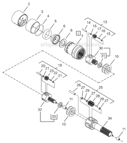 Page C Diagram and Parts List for 64TTS1475D8  Cleco Ratchet