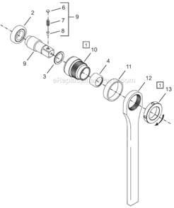 Page D Diagram and Parts List for 64TTS150D6  Cleco Ratchet