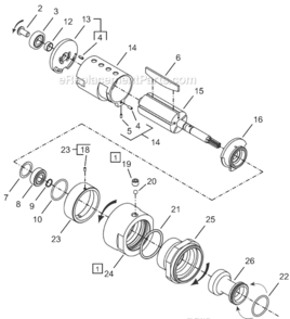 Page B Diagram and Parts List for 64TTS1820D8  Cleco Ratchet