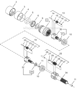 Page C Diagram and Parts List for 64TTS1985D8  Cleco Ratchet