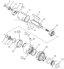Page B Diagram and Parts List for 64TTS55D4  Cleco Ratchet