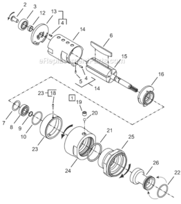 Page B Diagram and Parts List for 64TTS570D6  Cleco Ratchet