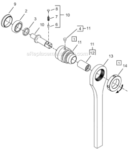 Page D Diagram and Parts List for 64TTS75D4  Cleco Ratchet