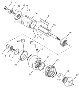 Page B Diagram and Parts List for 64TTS90D4  Cleco Ratchet