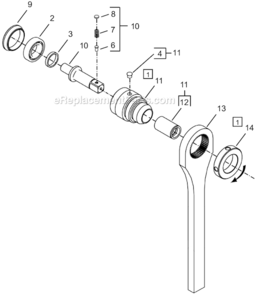 Page D Diagram and Parts List for 64TTS90D4  Cleco Ratchet