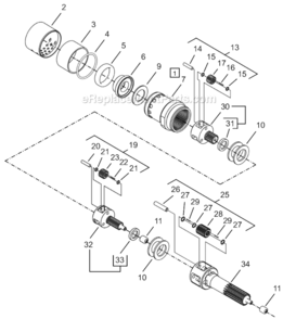 Page C Diagram and Parts List for 64TTS930D8  Cleco Ratchet