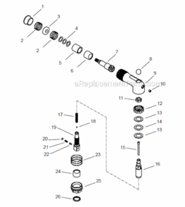 Page D Diagram and Parts List for 67EA150S461  Cleco Ratchet