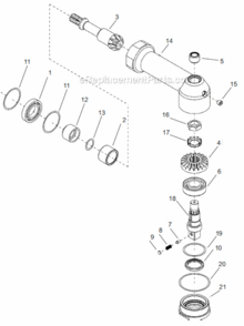 Part Location Diagram of 45017161 Cleco Output Spindle