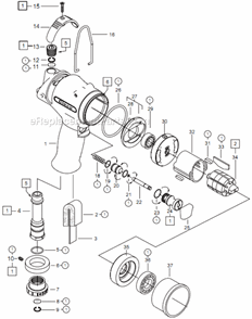 Page A Diagram and Parts List for 75PHL504  Cleco Ratchet