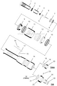 Page A Diagram and Parts List for 75RNL-2X-6  Cleco Ratchet
