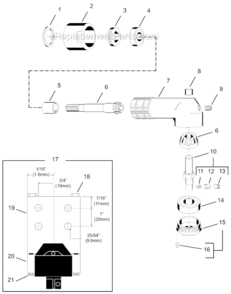 Page E Diagram and Parts List for 75RNL-2X-6  Cleco Ratchet