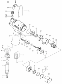 Page A Diagram and Parts List for 7PHL90Q  Cleco Ratchet